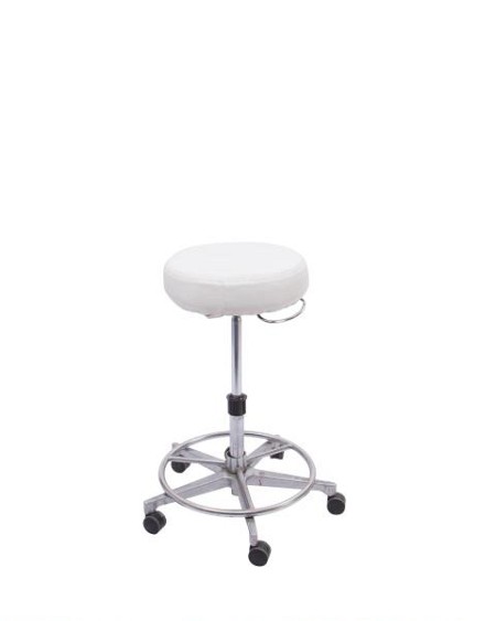 laboratory stool white/stainless steel without cover